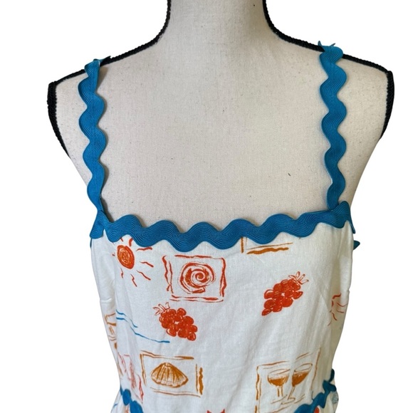 Cece Womens Sleeveless Linen Blend Tiered Maxi Sundress Nautical Beach Size XL - Picture 6 of 13